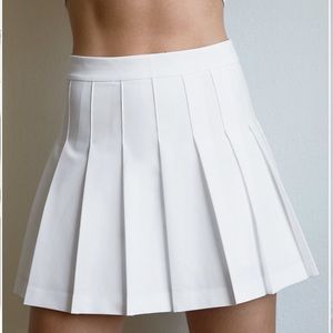 NWT Aritizia Sunday Best White Pleated Tennis Skirt Athletic Mini Skirt Size 0